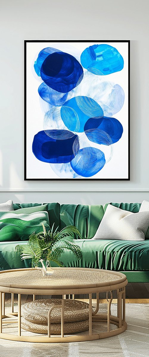 Minimalist Blue Painting by Sasha Robinson