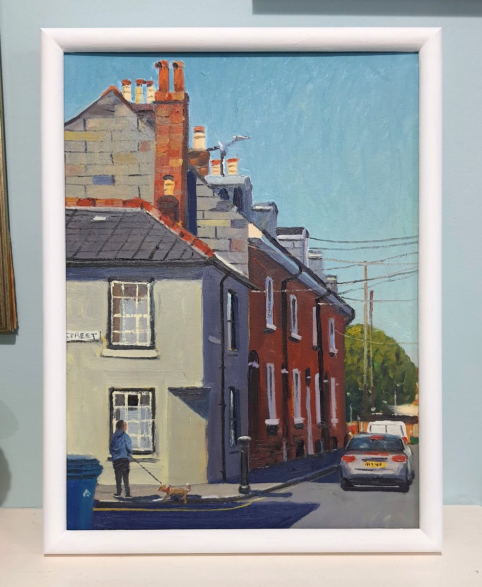 Impressionistic Cityscapes Oil Painting By Roberto Ponte, 13 X 17", Norfolk Road, Southsea, Original Artwork