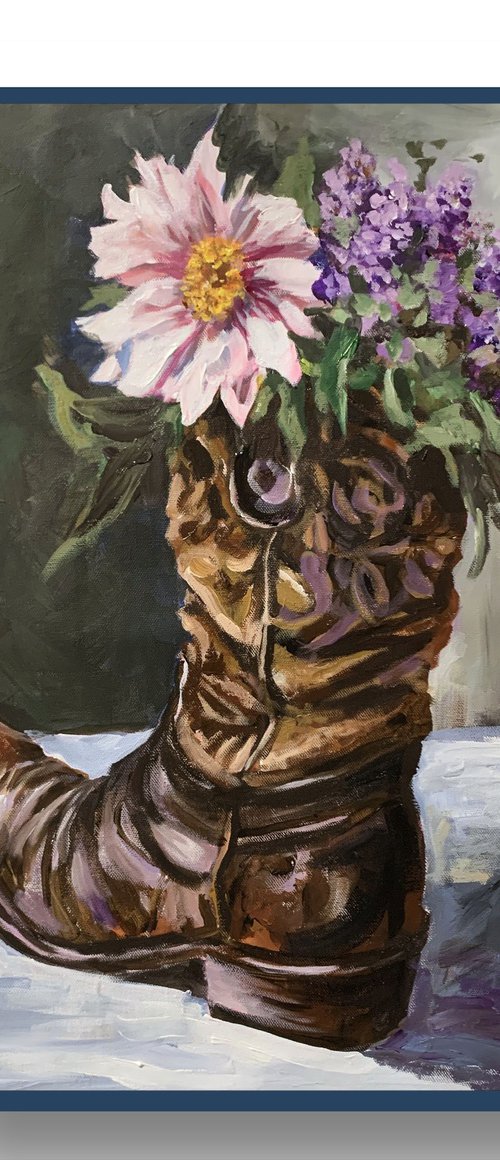 Cowboy Boot with Wildflowers. by Vita Schagen