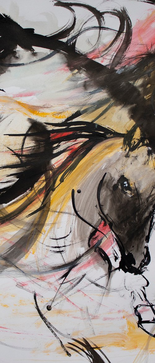 Look back, horses, dynamic abstraction by René Goorman