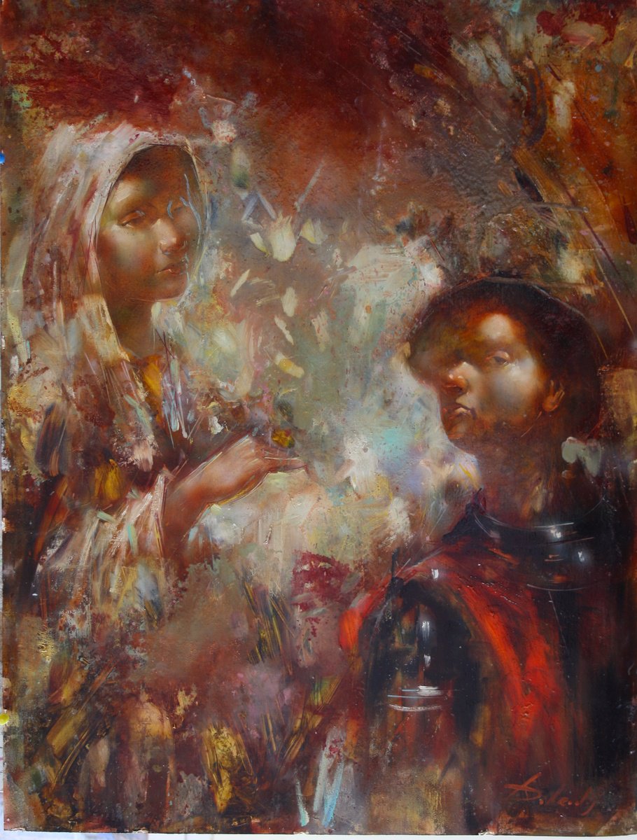 Impressionistic Portrait Oil Painting By Alexandr Dobrodiy, 19 X 24, ??????, Original Artwork