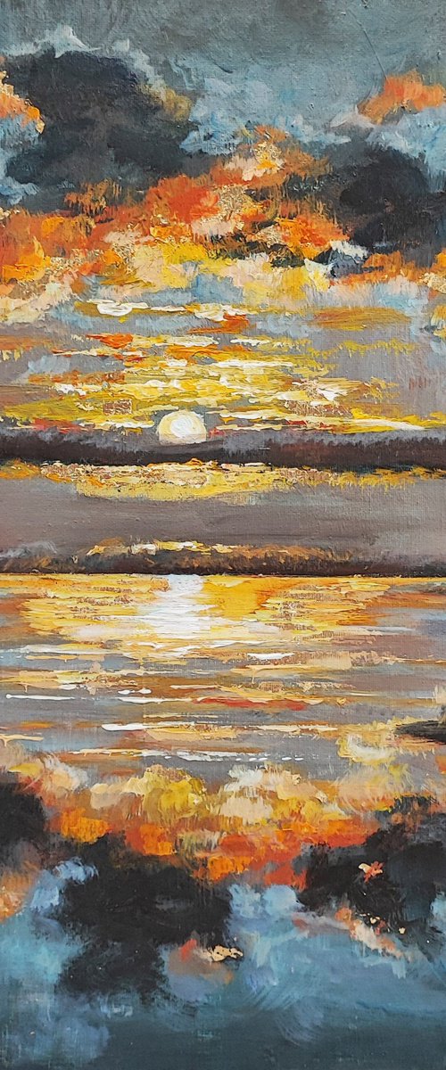 Sunseton seascape. by Tatajana Obuhova