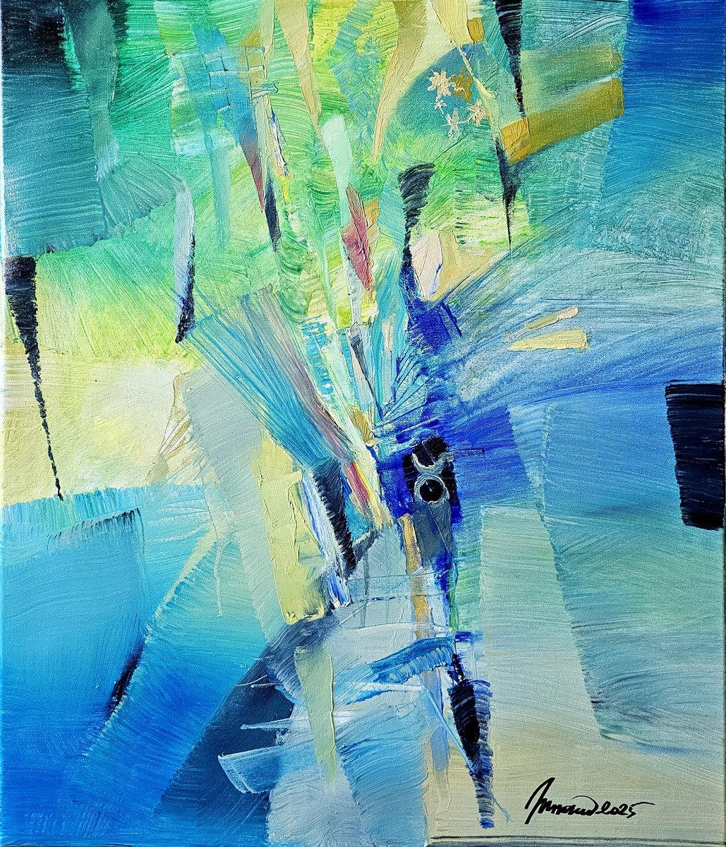 Abstract Oil Painting By Taidakov Nikolai, 24 X 28", Memories Never Die, Original Artwork