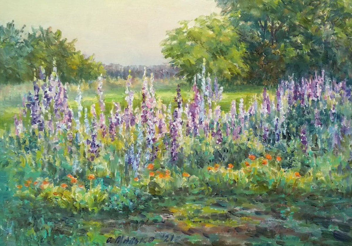 Evening Garden. Mom