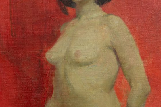 Nude on red
