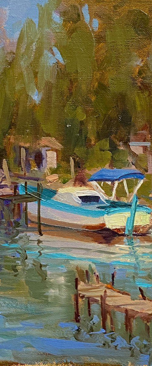 Boatyard Havana Cuba plein air landscape by Tatyana Fogarty