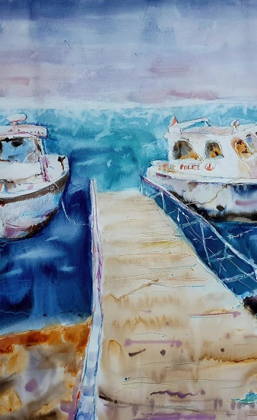 Stormy Sea Mixed Media Painting by Olga Sova