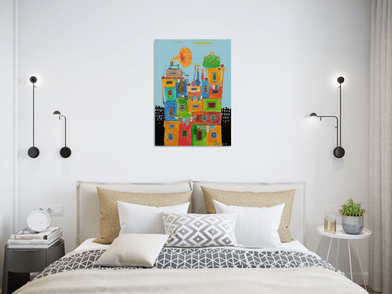 Childhood dreams-55 (50x70cm, oil painting, modern art, ready to hang)