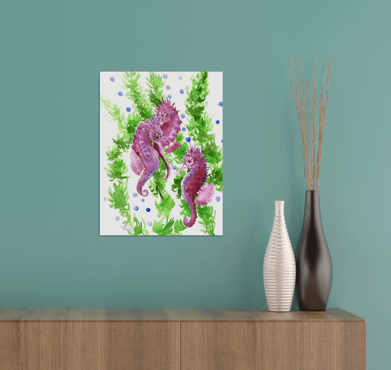 Seahorse. Underwater Scene