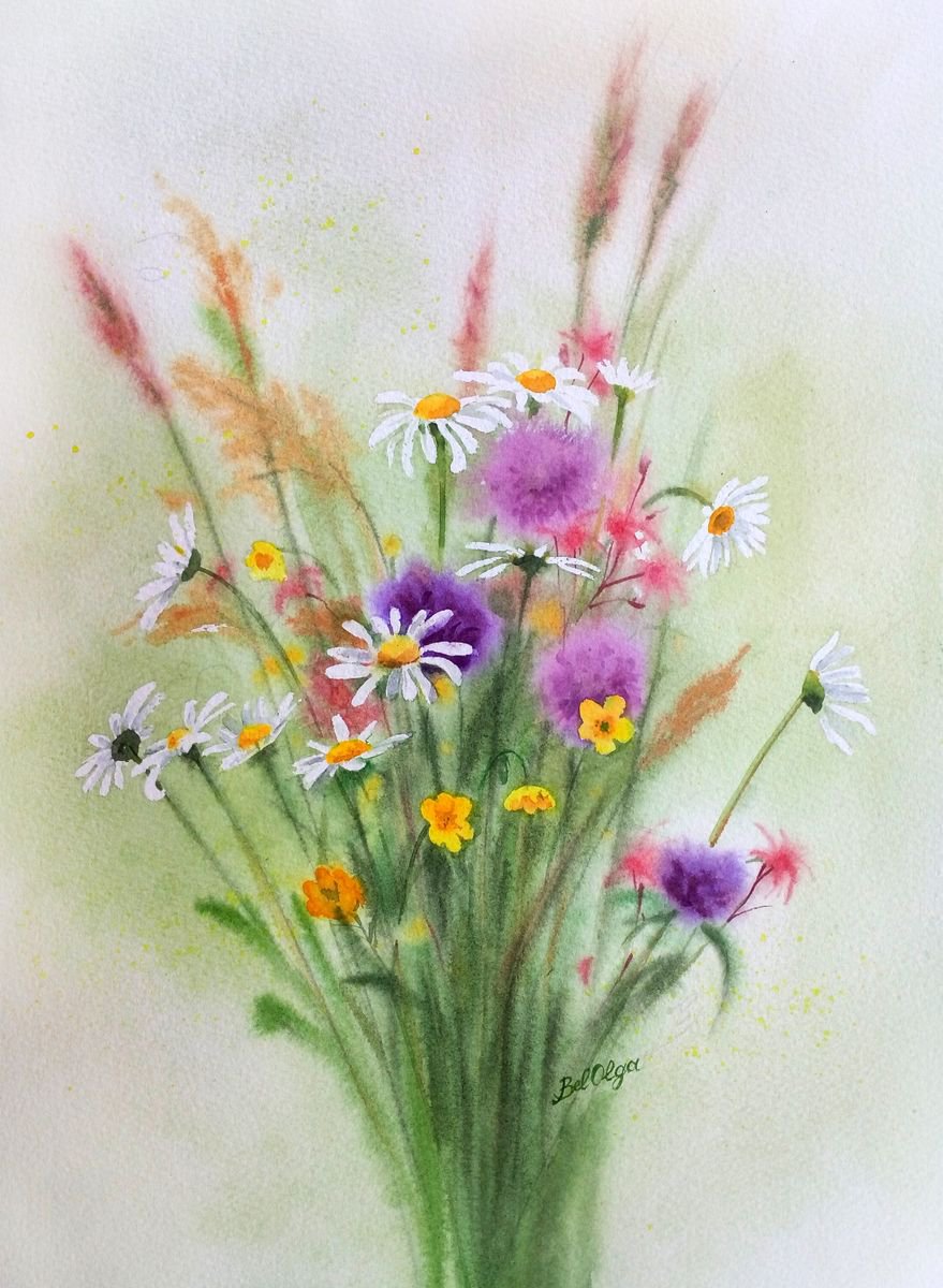 painting wildflowers in watercolour