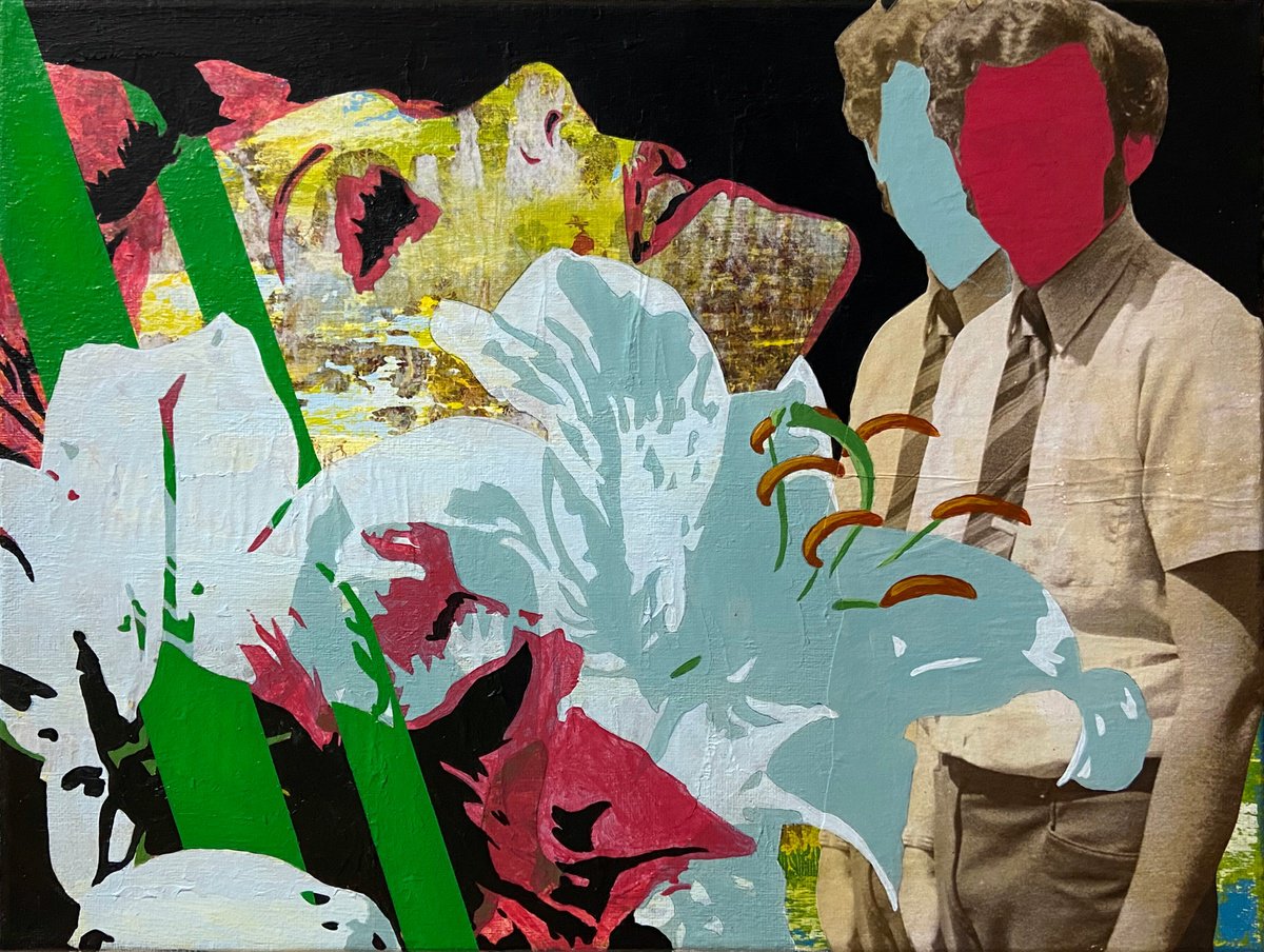 Urban And Pop Botanical Painting By Mike Ferrari, 16 X 12", Fly Fishing, Original Artwork