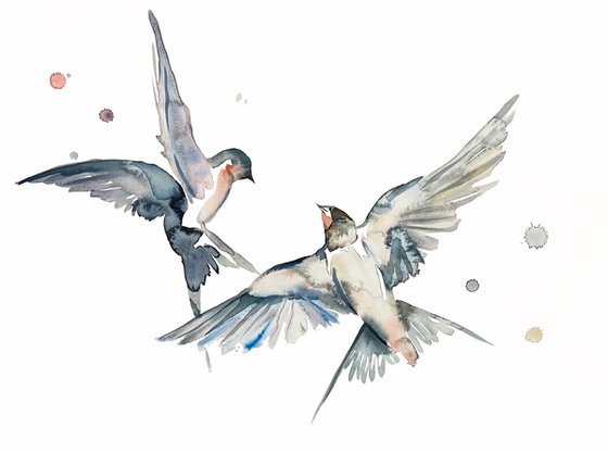 Swallows in Flight No. 42