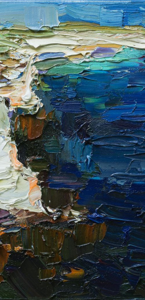 Rocky shore #5 Original oil seascape painting by Anastasiia Valiulina