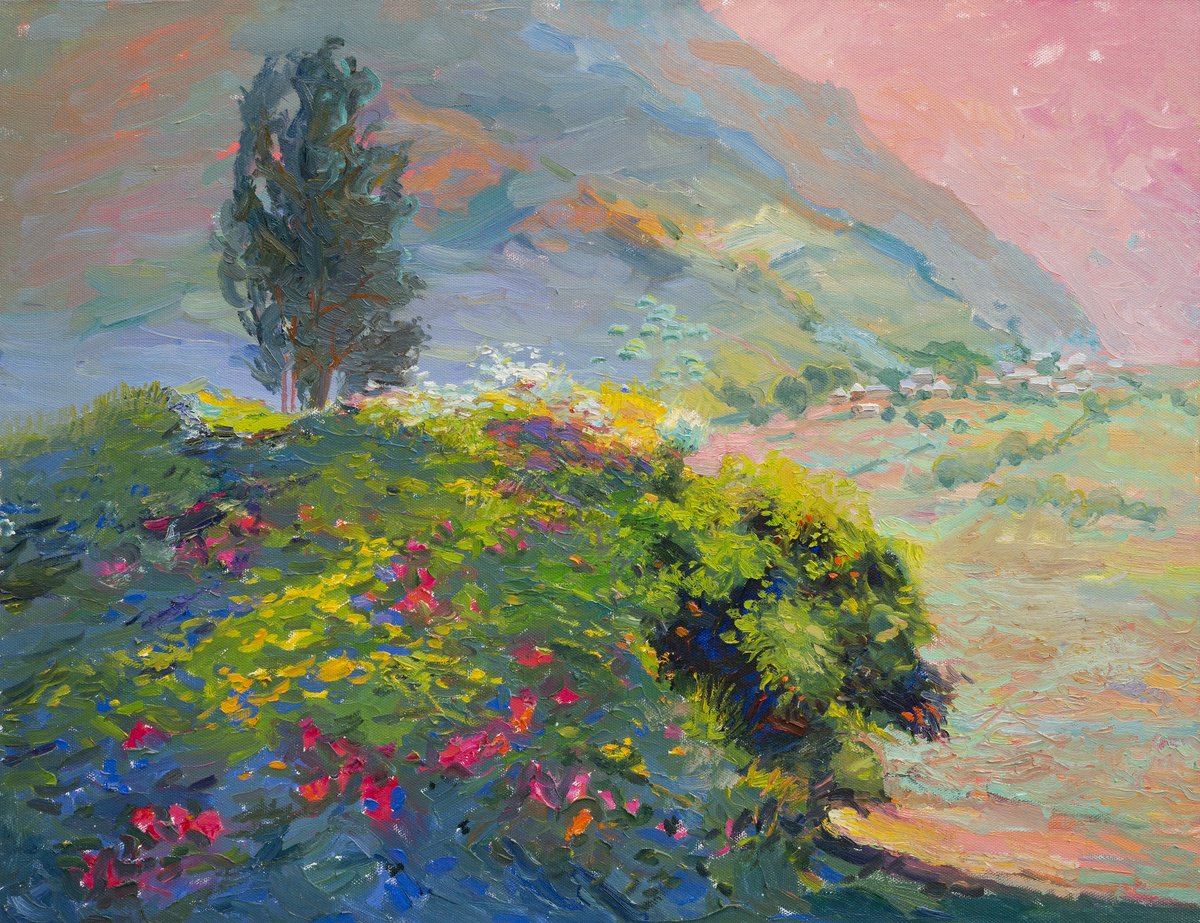 Meadow Beneath The Mountain By Artur Martirosyan, 31 X 24, Artwork For Sale On Artfinder