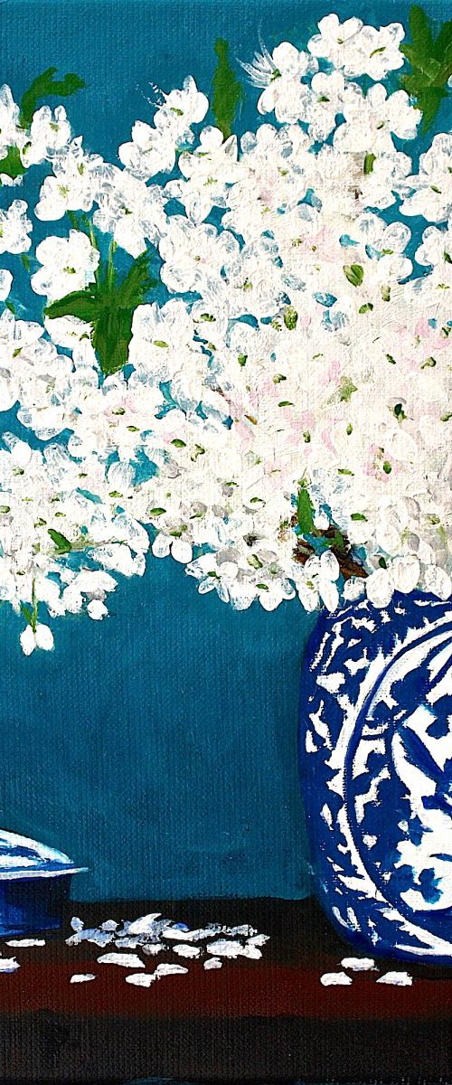 Two Blue & White by Gray Jacobik