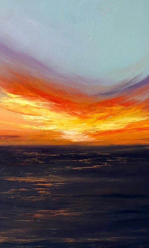 Sunset over the ocean by Anastasiia Novitskaya