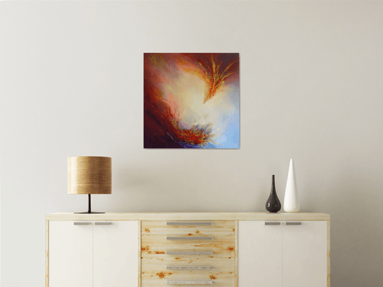 PHOENIX DAWN XIX (Textured abstract oil painting)