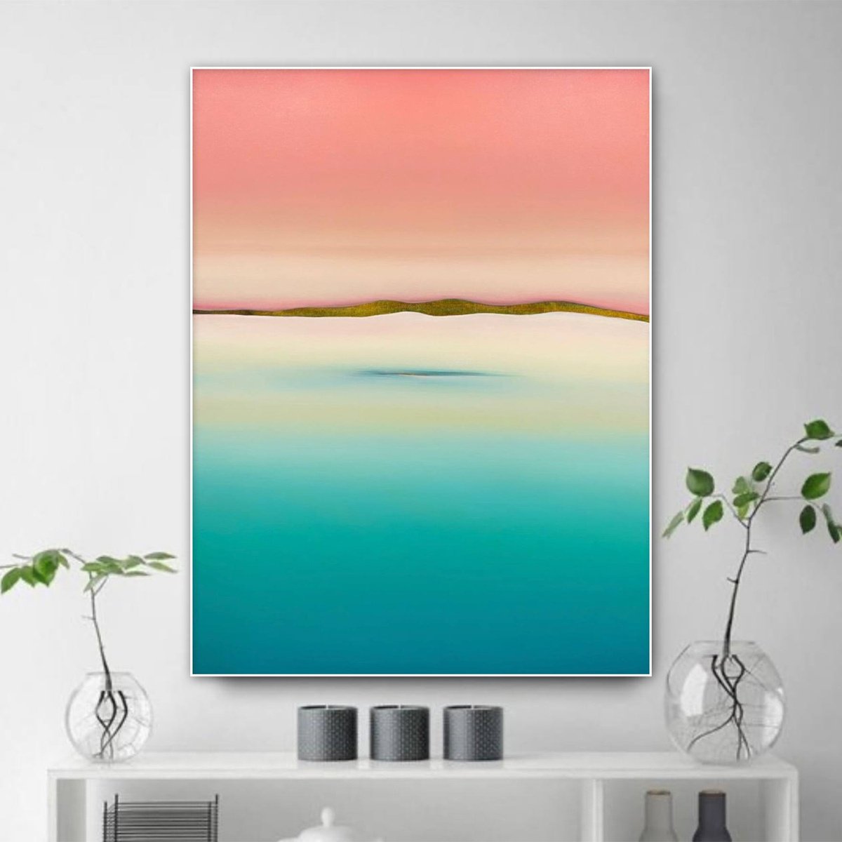 Surrealistic Landscape Oil Painting By Larissa Uvarova, 24 X 31", Deep Inside #39, Original Artwork