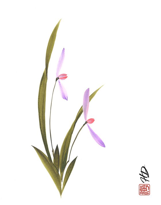 Twin Lavender Orchids