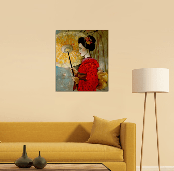 Geisha - portrait  - original painting