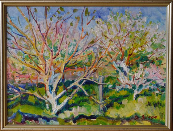 plein air 30_04_2018 (blooming garden) framed