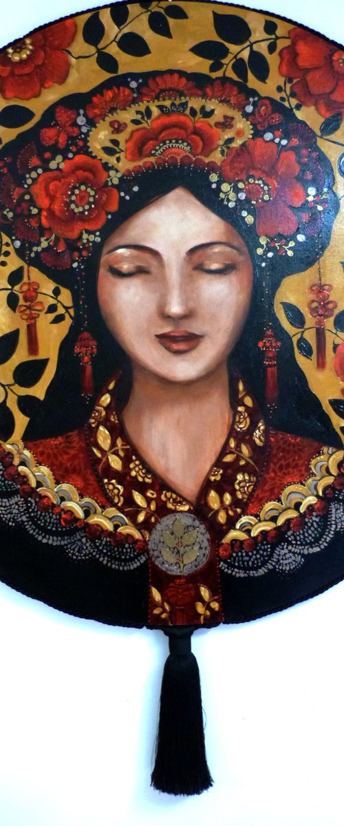 Intimate Journeys round canvas 80cm by Loetitia Pillault