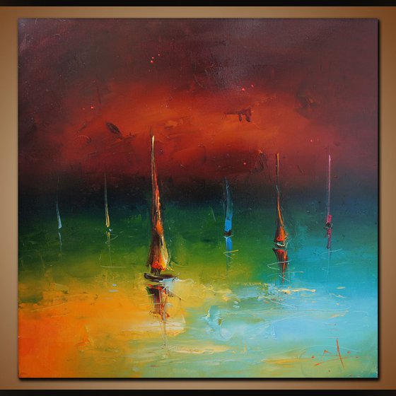 Sea decor, Abstract Oil Painting on Canvas