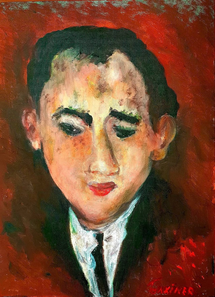 Expressive Oil Painting , Free Copy Of A Portrait By Chaim Soutine By Leo Baxiner, 9 X 13, Artwork For Sale On Artfinder