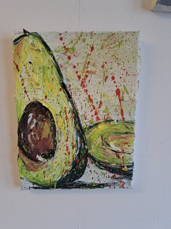 Avocado impasto painting