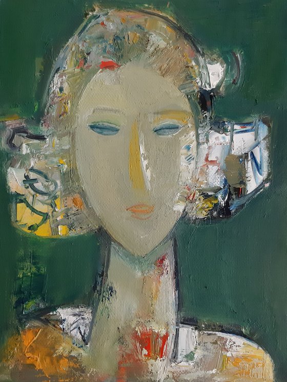 Portrait  (20x26cm ,oil/canvas, ready to hang)