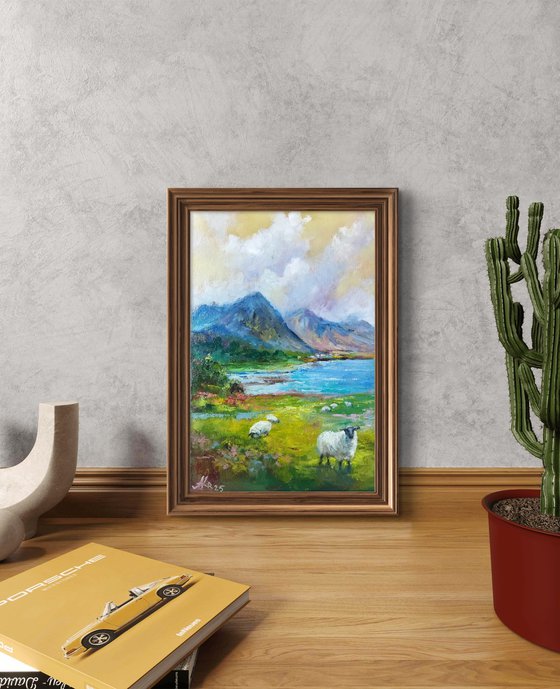 Scottish landscape with sheep