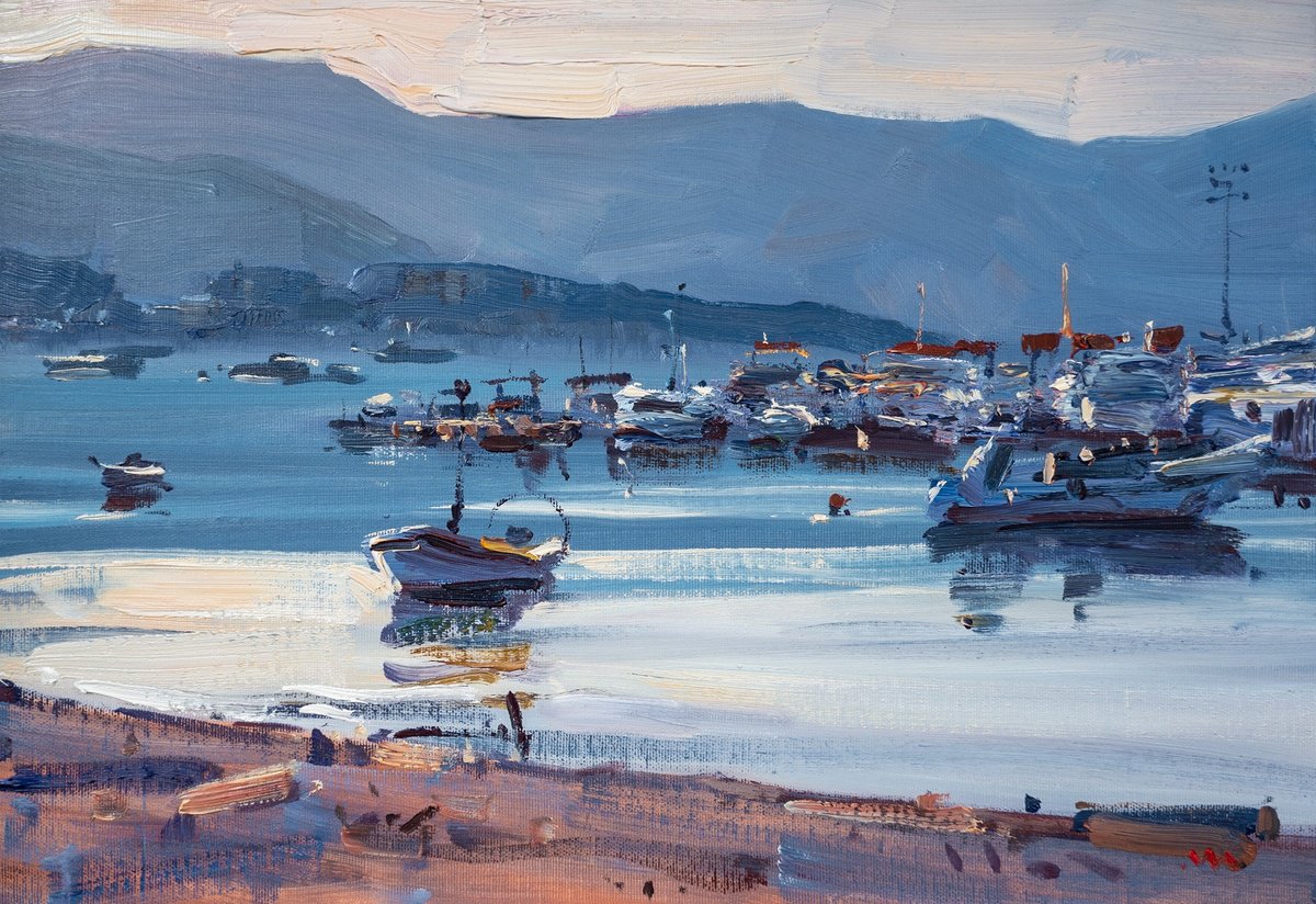 Morning boats by Vasyl Moldavchuk