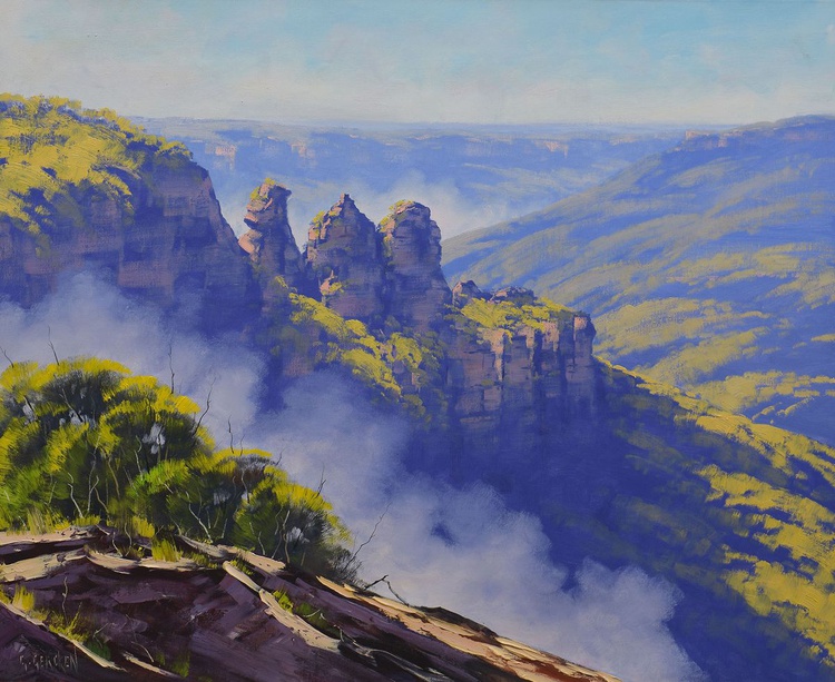 The Three Sisters Landscape Paintings Blue Mou Artfinder