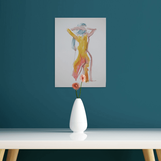 Girl with blue hair