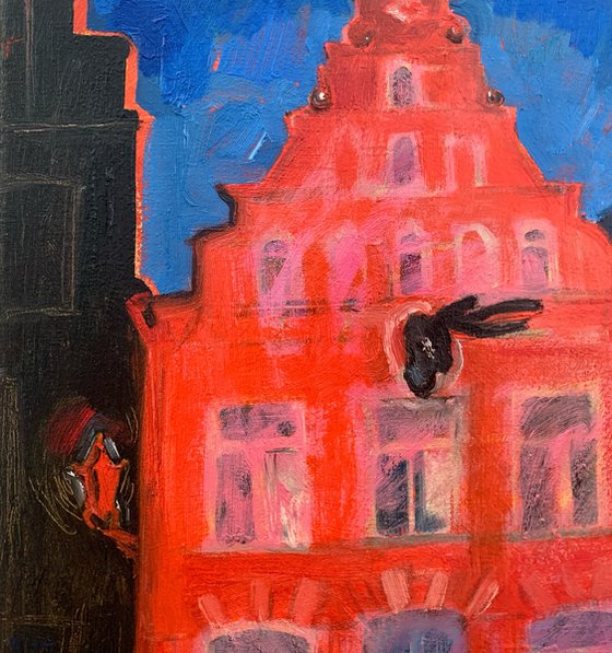 The Red House with a Deer