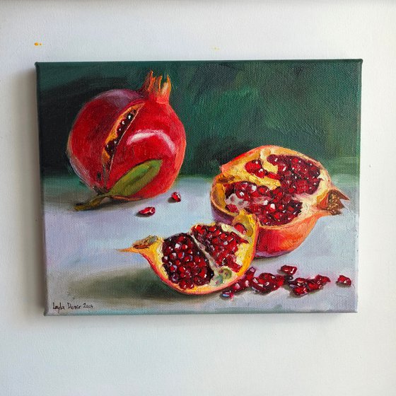 Pomegranates still life