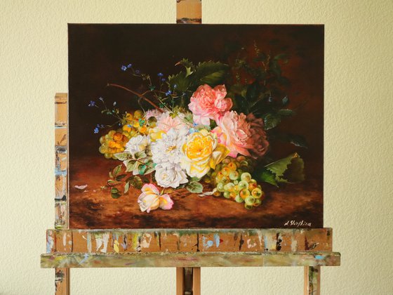 Roses Painting Oil Canvas