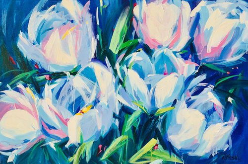 White Tulips by Nadia Kasko