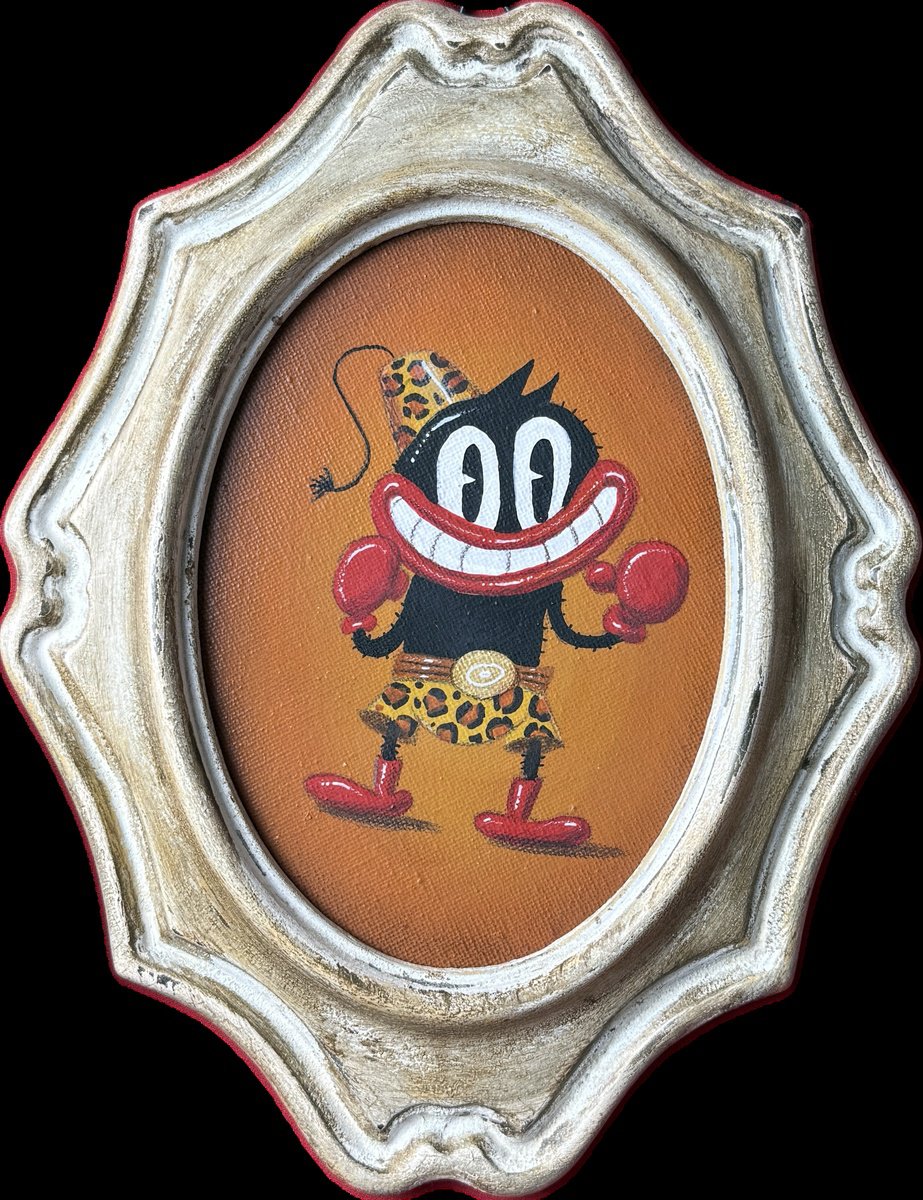 Cartoon Acrylic Painting , 871 - Pugilista By Paolo Andrea Deandrea, 8 X 10, Artwork For Sale On Artfinder