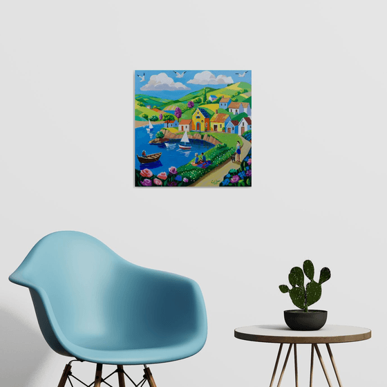 Whimsical Harbour Scene