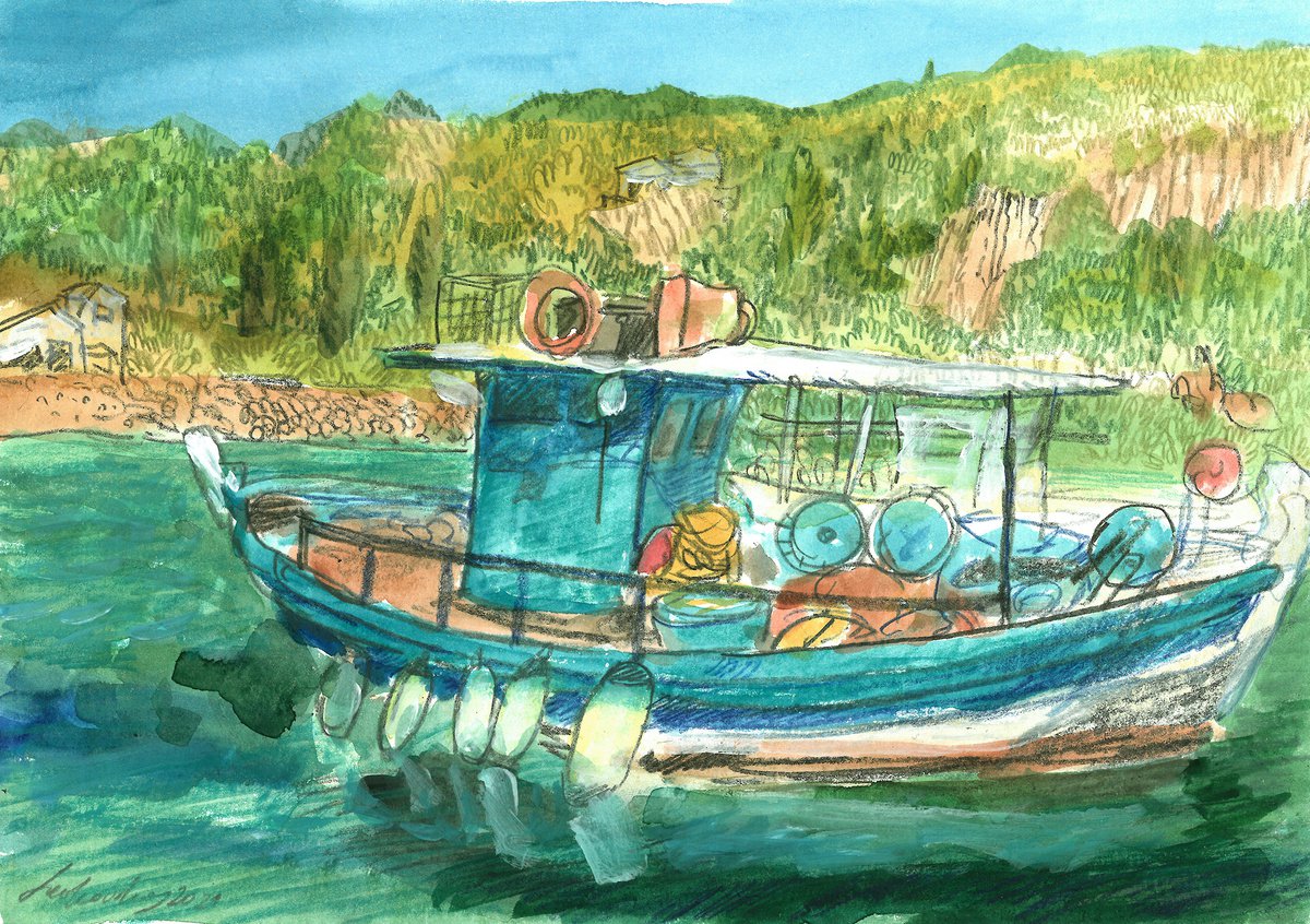 Corfu little boat by Natalie Levkovska