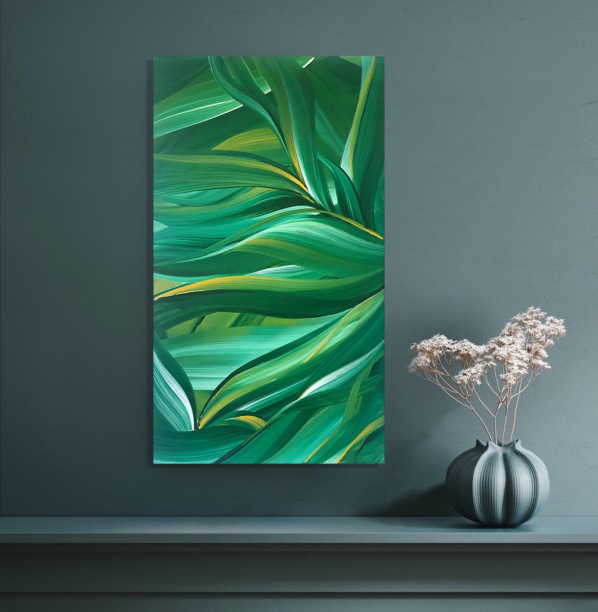 Green shades, tropical plant by Marina Skromova