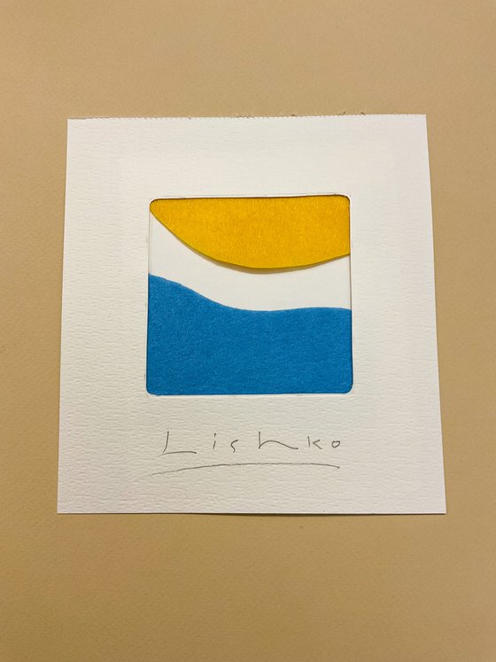 YELLOW AND BLUE 15.5*15 CM / 6,10*5,90 INCH \