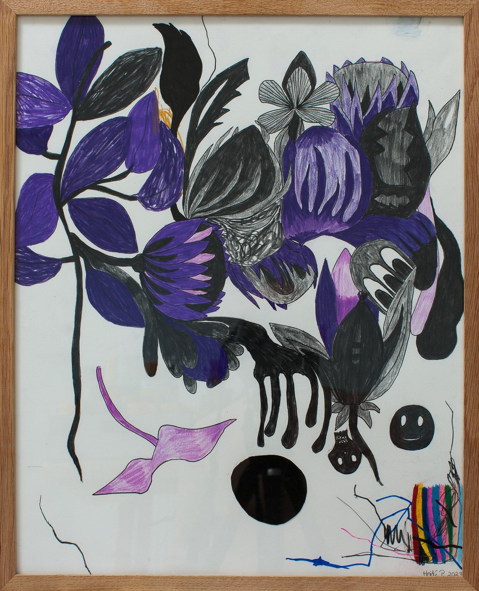 Organic Drawing , Hello! By Heidi P, 17 X 20, Artwork For Sale On Artfinder