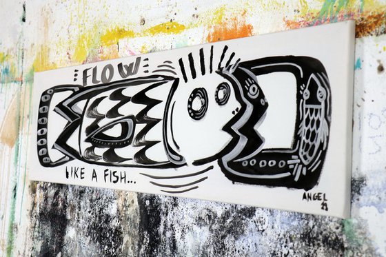 FLOW LIKE A FISH 30x100cm