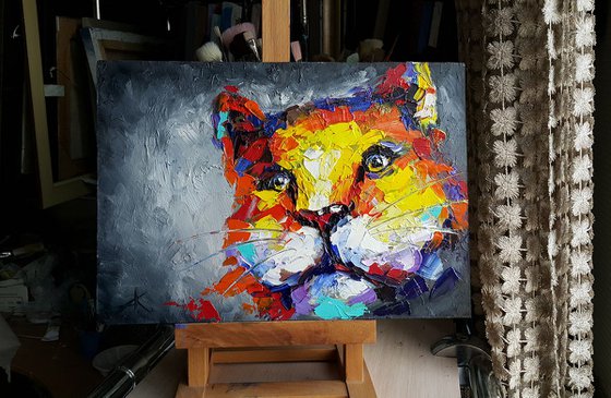 My favorite pet - animals, oil painting, gift.