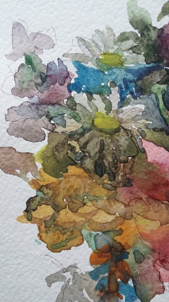 Autumn bouquet. Original watercolour painting.