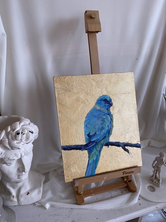 A blue parrot