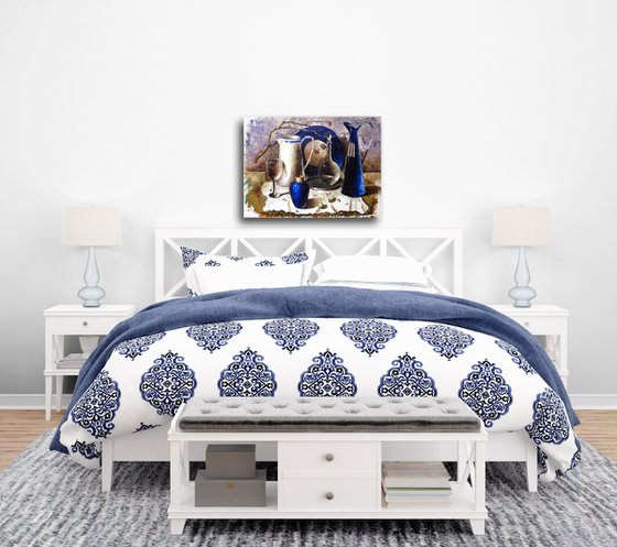 Blue vintage still life