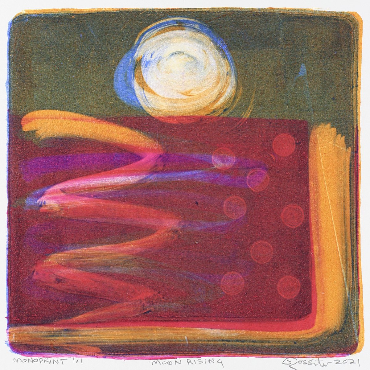 Moon Rising - Unmounted Signed Monotype by Dawn Rossiter